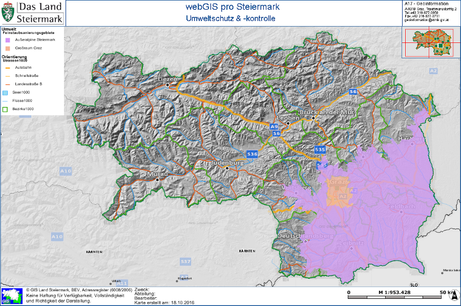 Sanierungsgebiete Umweltinformation Steiermark Land Steiermark